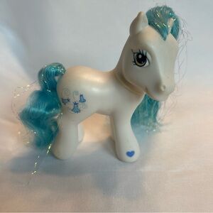 My Little Pony G3 Misty Blue 2002 White w Blue Tinsel Mane Hasbro